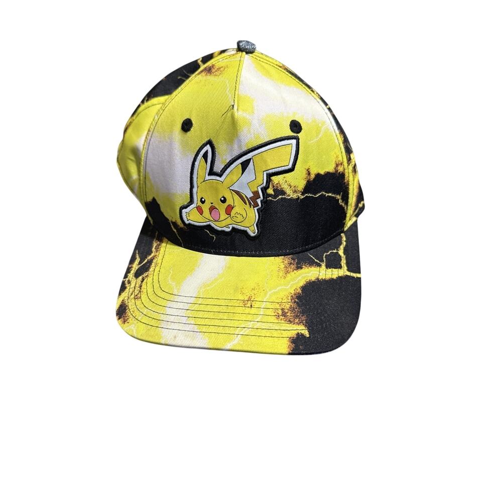Bioworld Pokemon Pikachu Adjustable Snapback Hat Yellow Black Lightning